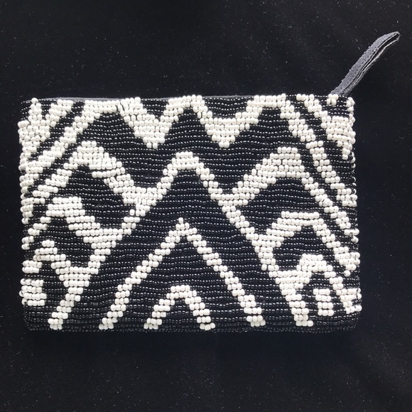 Brand new  Chico’s black and white beaded clutch. - Picture 2 of 4